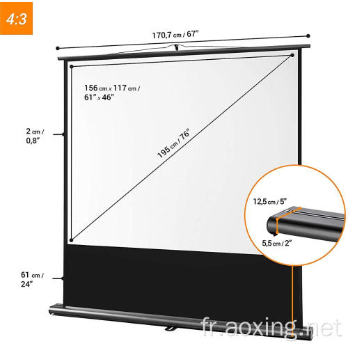 Portablen 4: 3 Écran de projecteur mobile Pull Up